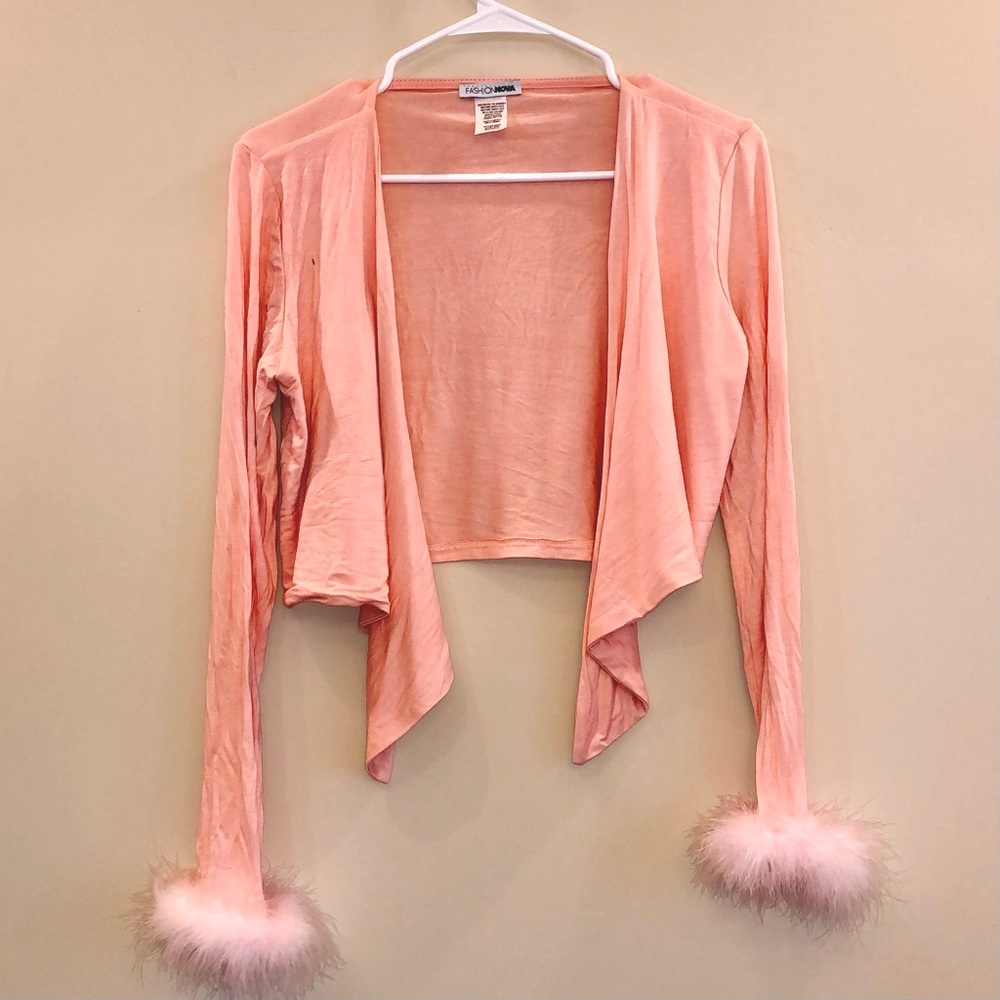 Pink Feathered Sweater